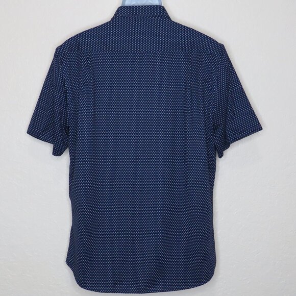 Rugby* Men's Short Sleeve Button Down Curved Hem Textured BOHO Shirt~ Medium - Picture 2 of 10